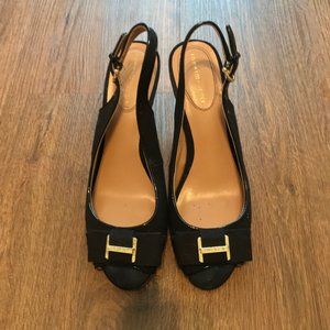 Tommy Hilfiger Black Bow Wedges Size 8.5